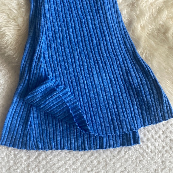 Blue UO stretch ribbed flare pants - Picture 3 of 5